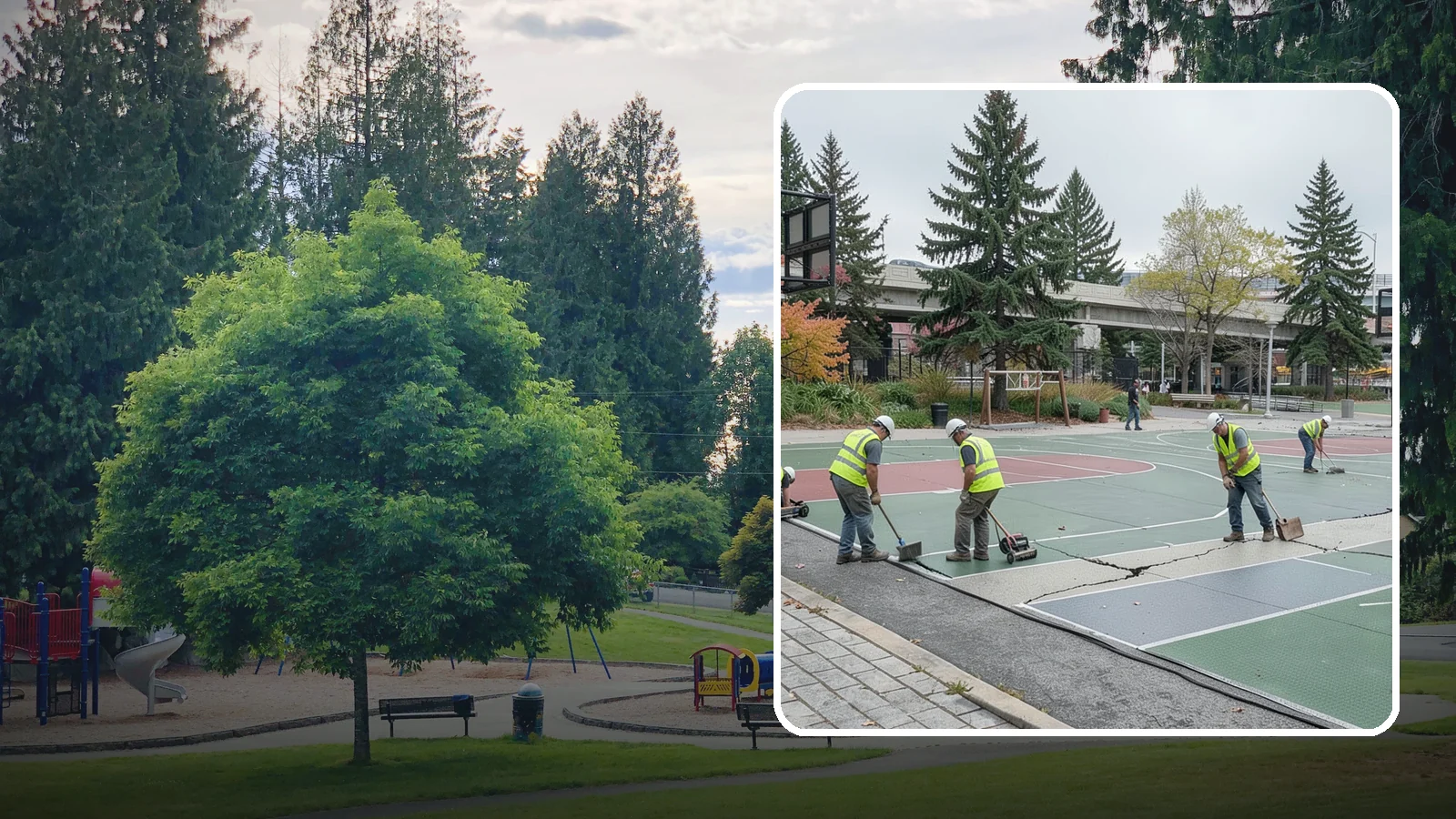 Court Crack Repair in Bonney Lake, Pierce County, WA - Structural and surface crack repair that stabilizes municipal sport courts before they require full reconstruction.