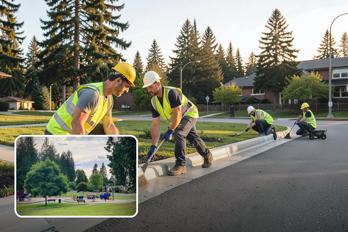 Court Crack Repair in Bonney Lake, Pierce County, WA - Prevents trip hazards that expose the agency to liability
