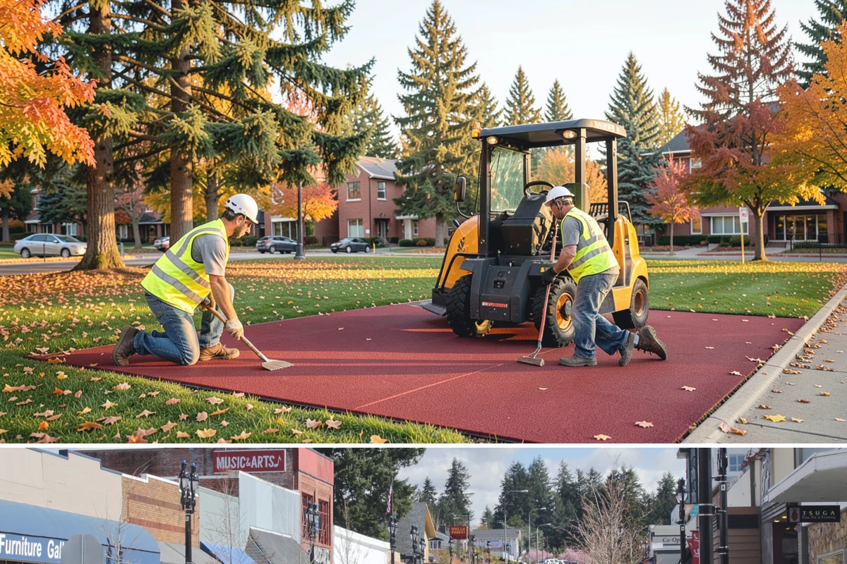 Court Crack Repair in Bothell, King County, WA - Repairs perform best in dry summer weather when the slab is fully dry and daytime temperatures support proper curing.