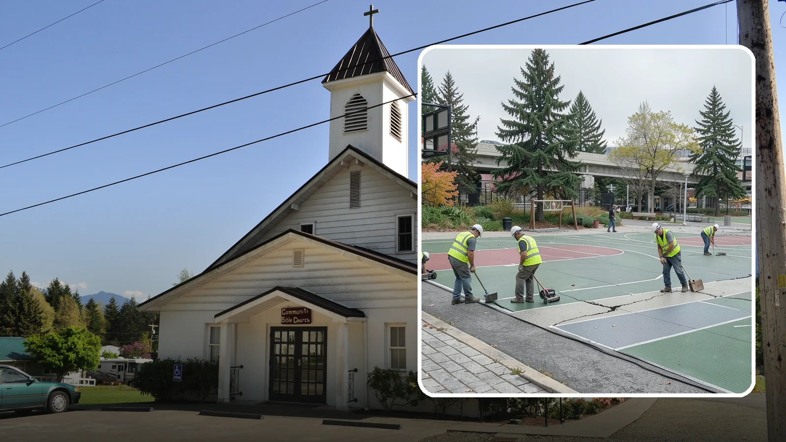 Court Crack Repair in Concrete, Skagit County, WA - Structural and surface crack repair that stabilizes municipal sport courts before they require full reconstruction.