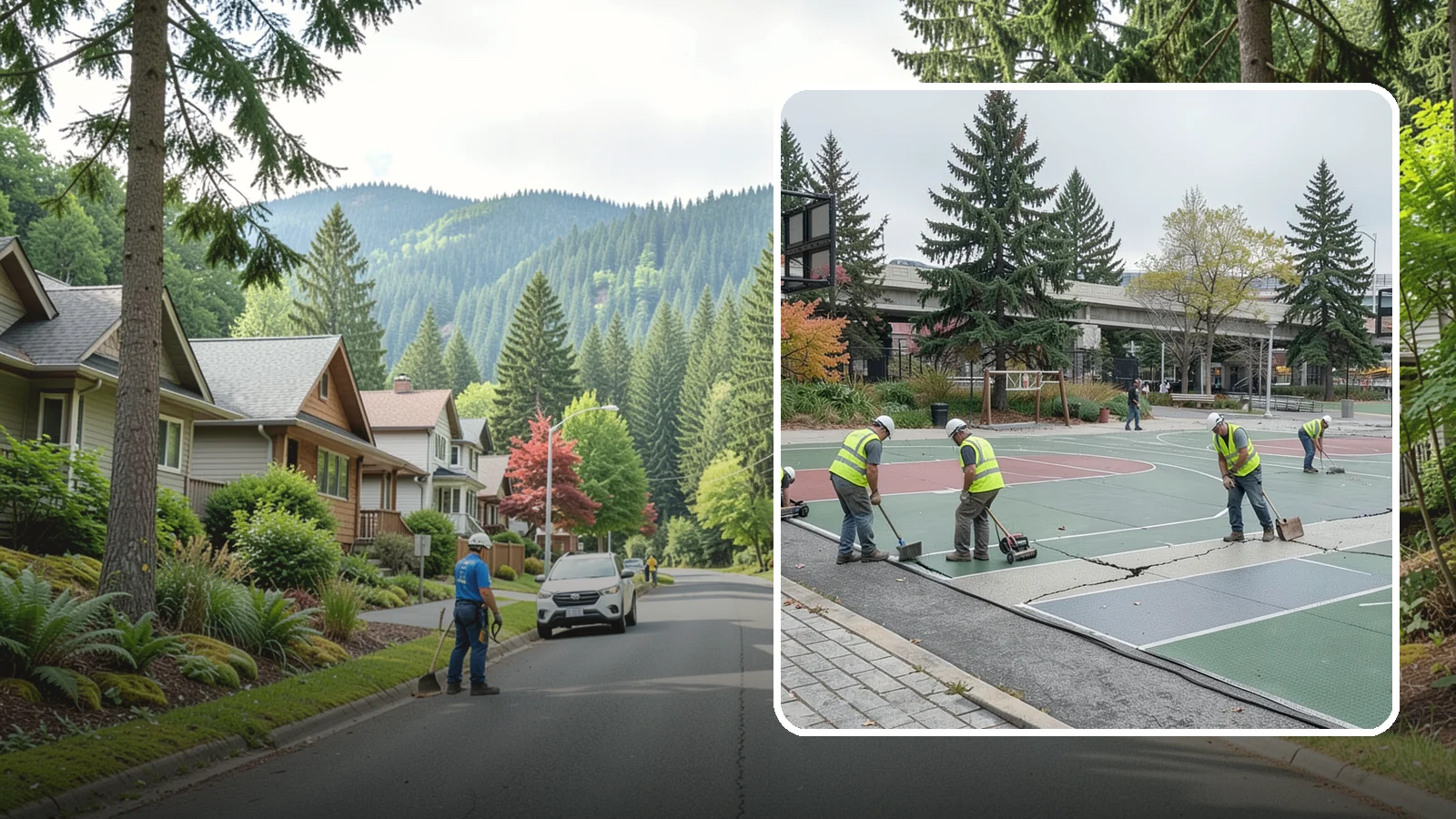 Court Crack Repair in Darrington, Snohomish County, WA - Structural and surface crack repair that stabilizes municipal sport courts before they require full reconstruction.