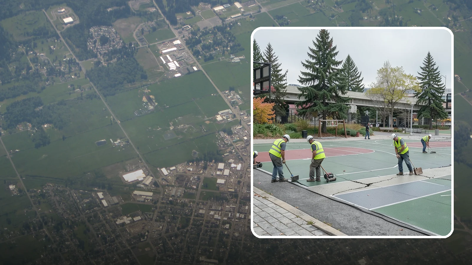 Court Crack Repair in Enumclaw, King County, WA - Structural and surface crack repair that stabilizes municipal sport courts before they require full reconstruction.