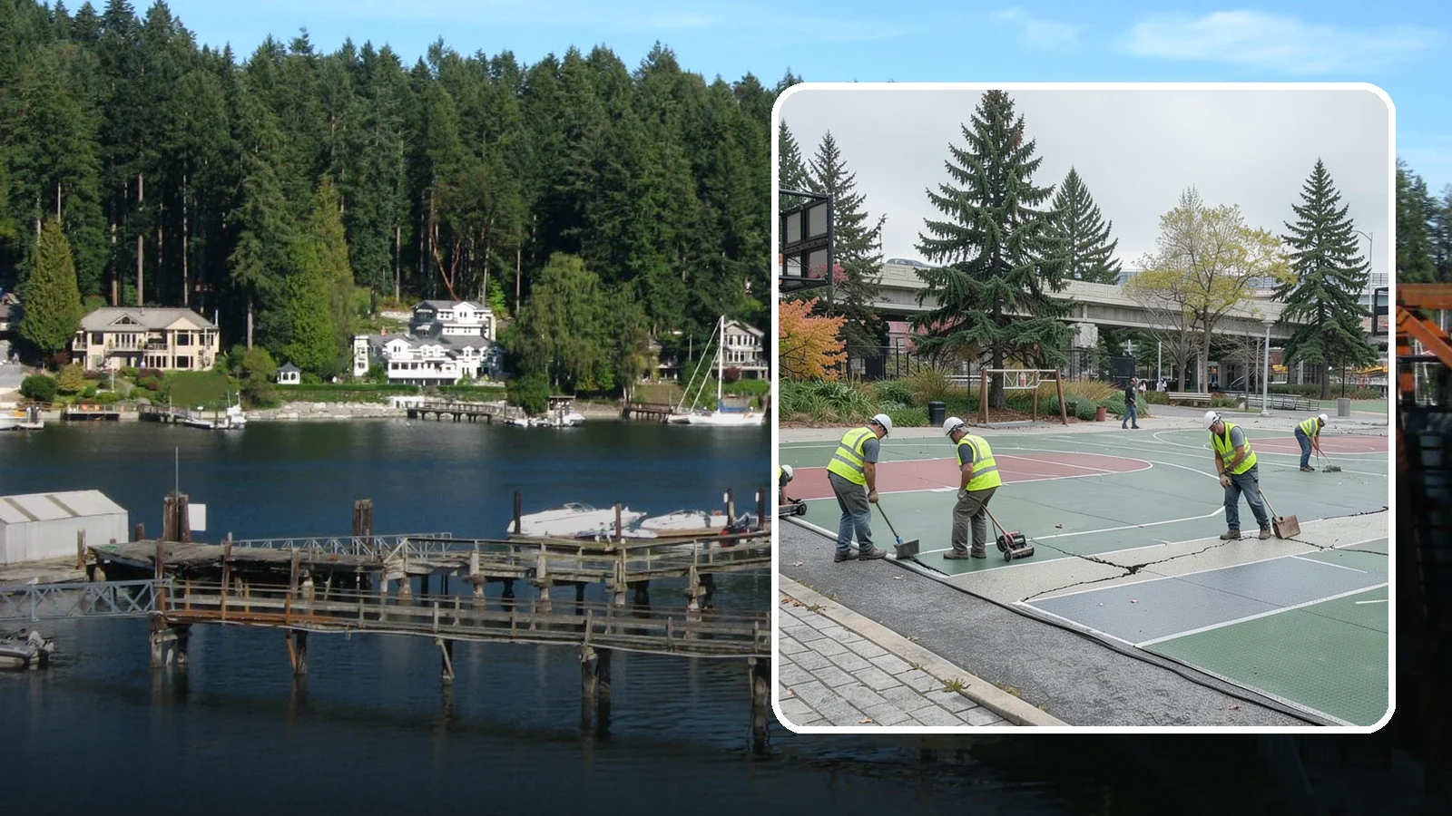 Court Crack Repair in Gig Harbor, Pierce County, WA - Structural and surface crack repair that stabilizes municipal sport courts before they require full reconstruction.