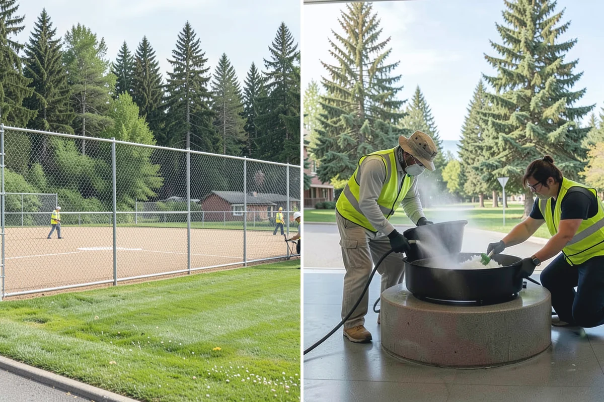 Court Crack Repair in Hamilton, Skagit County, WA - Map and classify each crack by width and cause