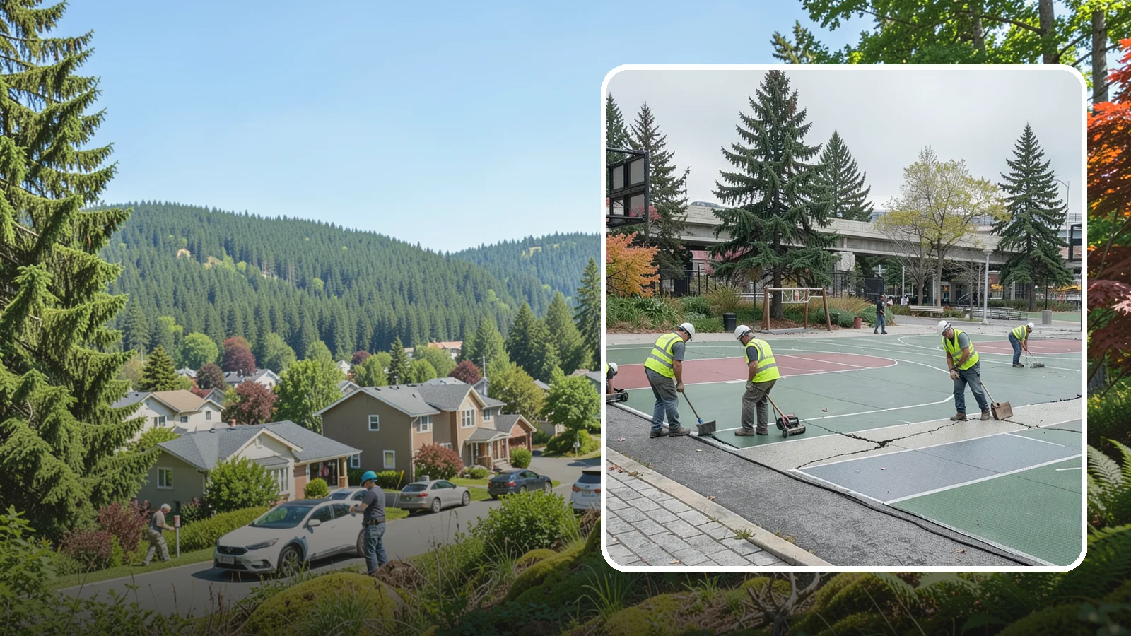 Court Crack Repair in Index, Snohomish County, WA - Structural and surface crack repair that stabilizes municipal sport courts before they require full reconstruction.