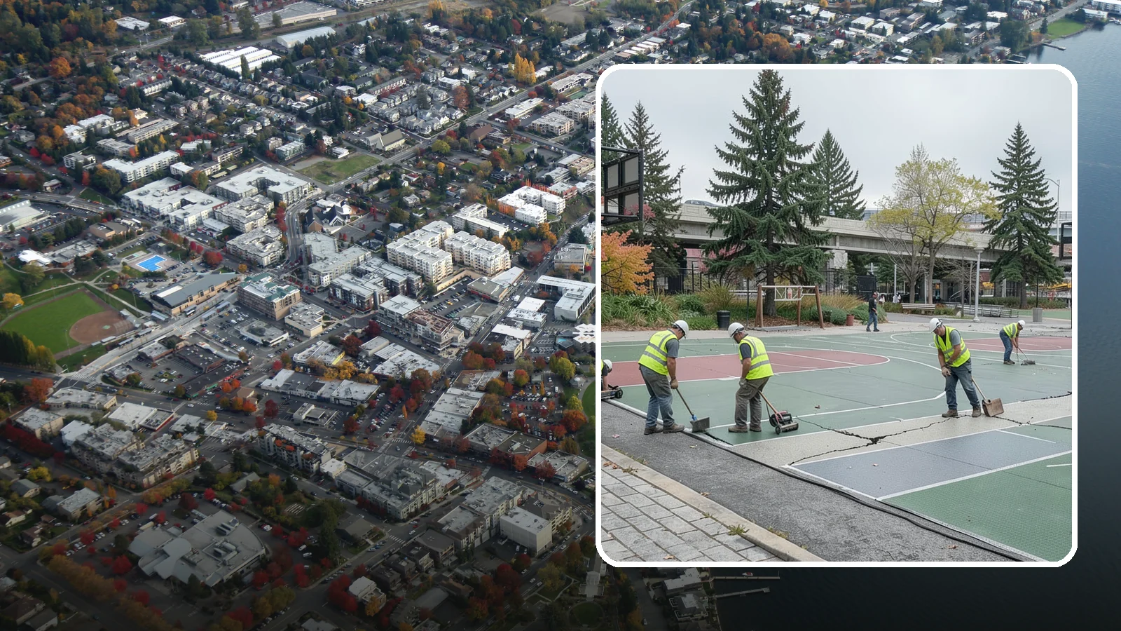 Court Crack Repair in Kirkland, King County, WA - Structural and surface crack repair that stabilizes municipal sport courts before they require full reconstruction.