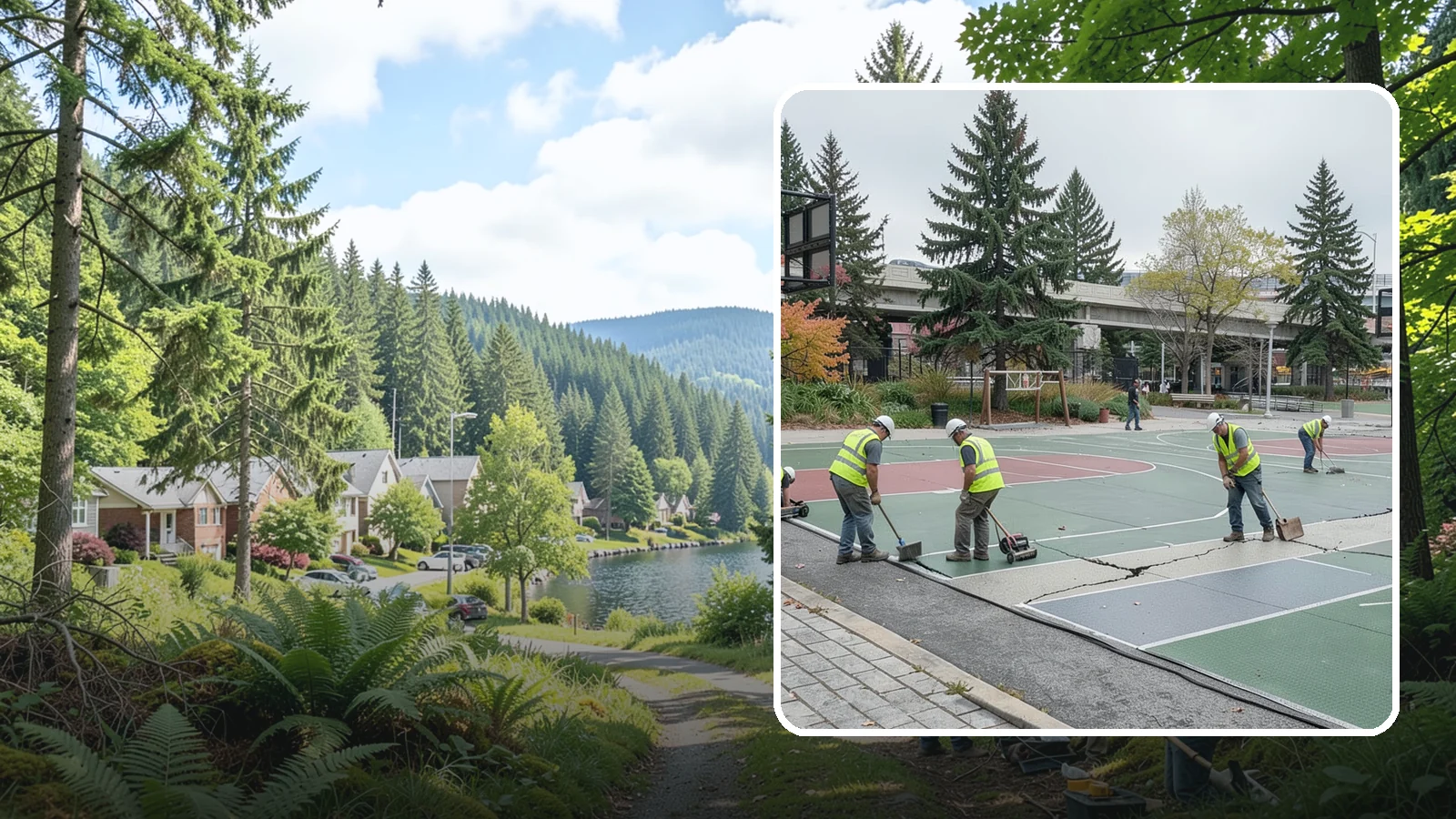 Court Crack Repair in Lake Forest Park, King County, WA - Structural and surface crack repair that stabilizes municipal sport courts before they require full reconstruction.