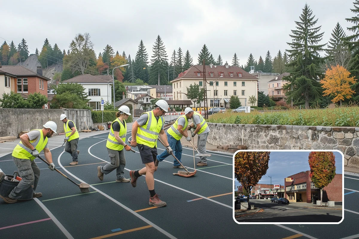 Court Crack Repair in Puyallup, Pierce County, WA - Prevents trip hazards that expose the agency to liability
