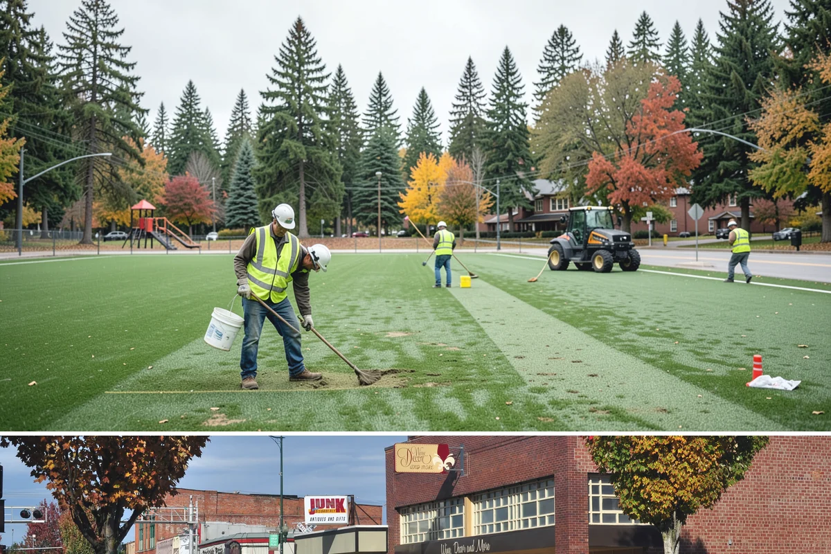Court Crack Repair in Puyallup, Pierce County, WA - Repairs perform best in dry summer weather when the slab is fully dry and daytime temperatures support proper curing.