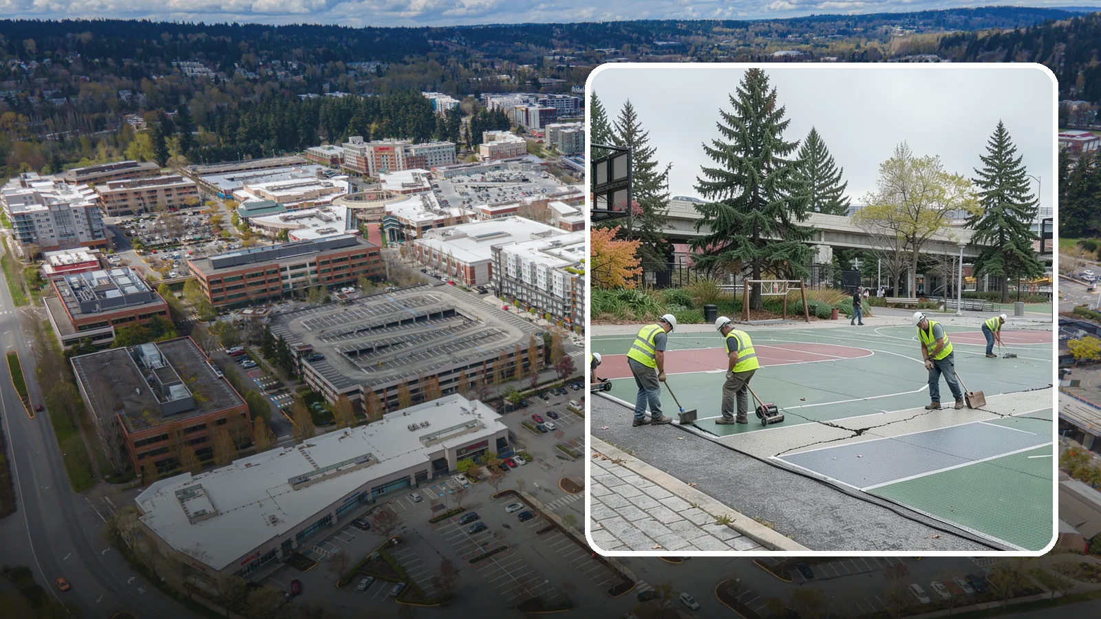 Court Crack Repair in Redmond, King County, WA - Structural and surface crack repair that stabilizes municipal sport courts before they require full reconstruction.