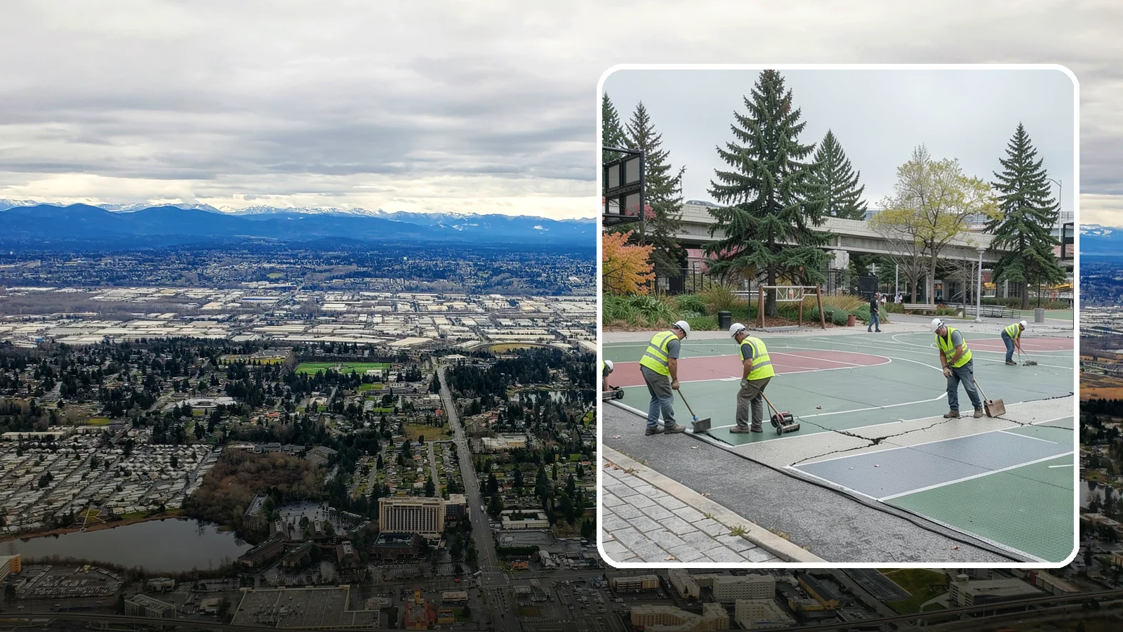 Court Crack Repair in SeaTac, King County, WA - Structural and surface crack repair that stabilizes municipal sport courts before they require full reconstruction.