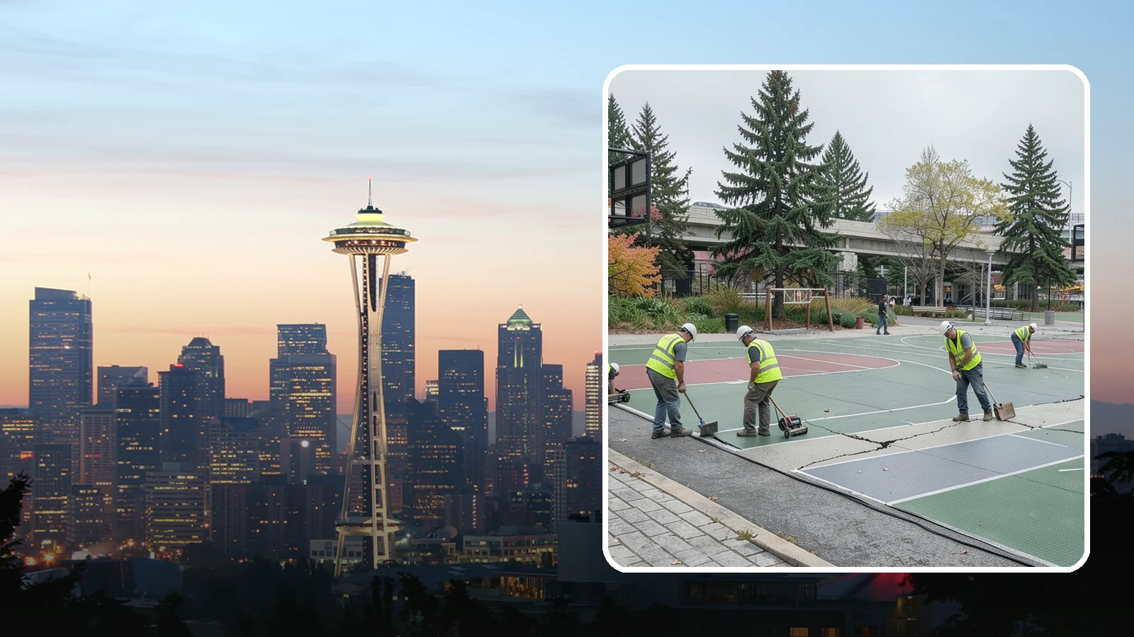 Court Crack Repair in Seattle, King County, WA - Structural and surface crack repair that stabilizes municipal sport courts before they require full reconstruction.