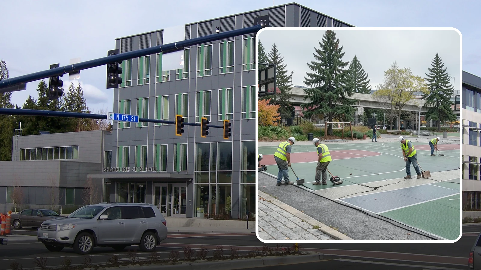 Court Crack Repair in Shoreline, King County, WA - Structural and surface crack repair that stabilizes municipal sport courts before they require full reconstruction.
