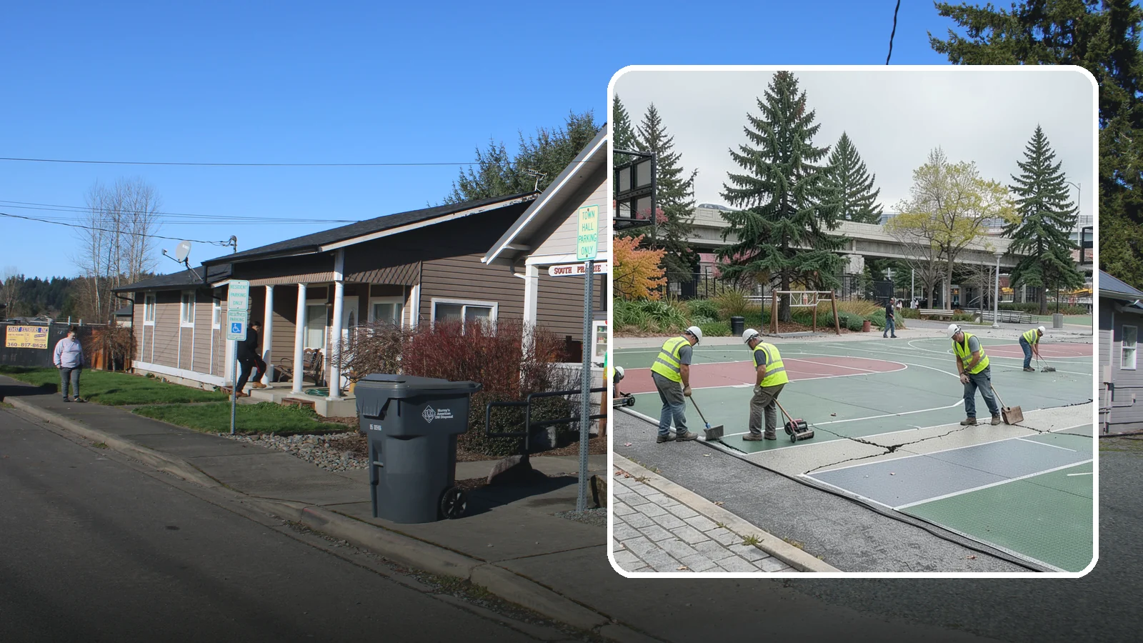 Court Crack Repair in South Prairie, Pierce County, WA - Structural and surface crack repair that stabilizes municipal sport courts before they require full reconstruction.