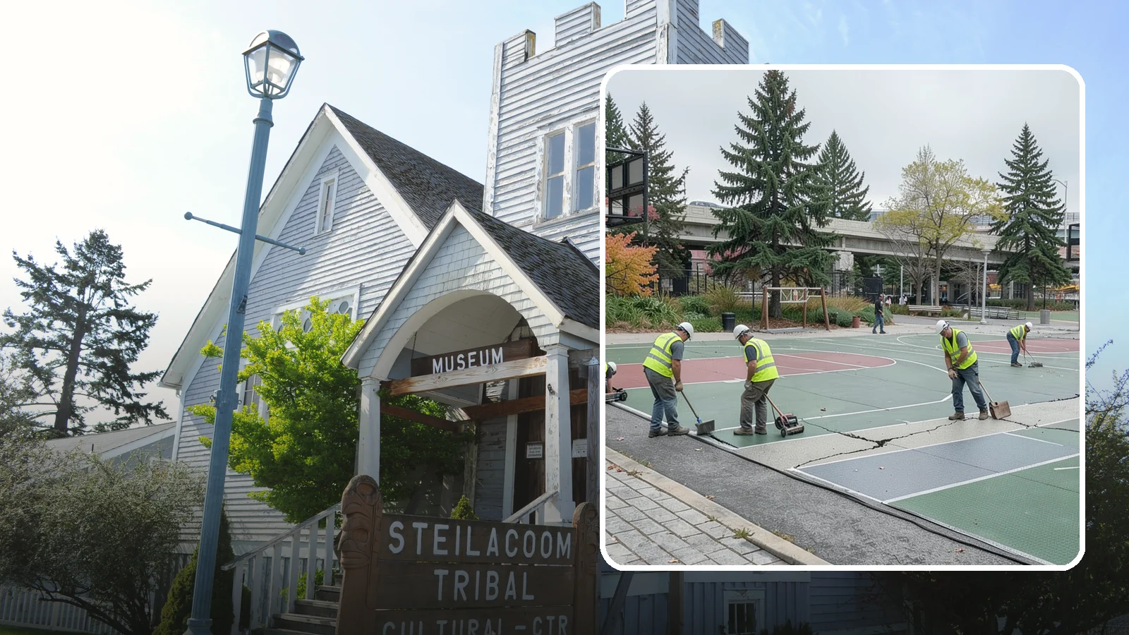 Court Crack Repair in Steilacoom, Pierce County, WA - Structural and surface crack repair that stabilizes municipal sport courts before they require full reconstruction.