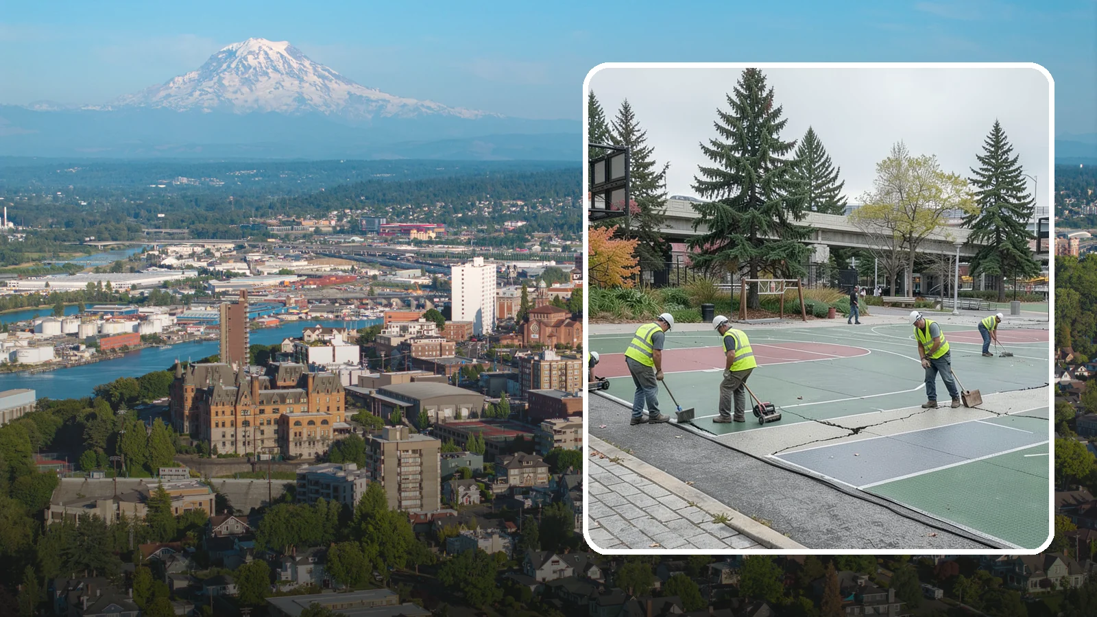 Court Crack Repair in Tacoma, Pierce County, WA - Structural and surface crack repair that stabilizes municipal sport courts before they require full reconstruction.
