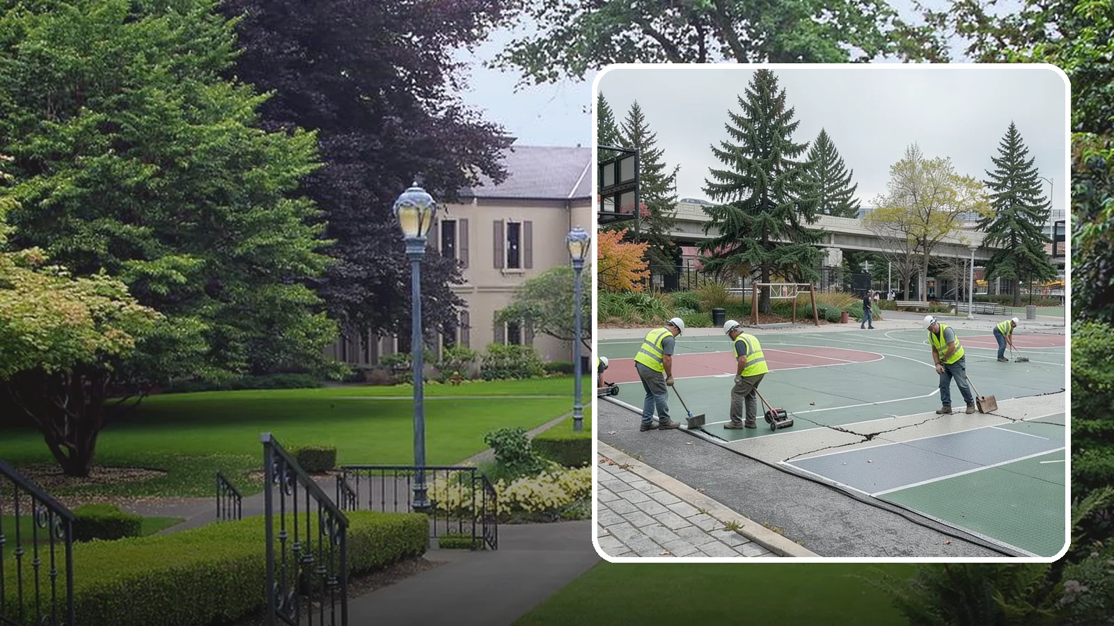 Court Crack Repair in Woodinville, King County, WA - Structural and surface crack repair that stabilizes municipal sport courts before they require full reconstruction.