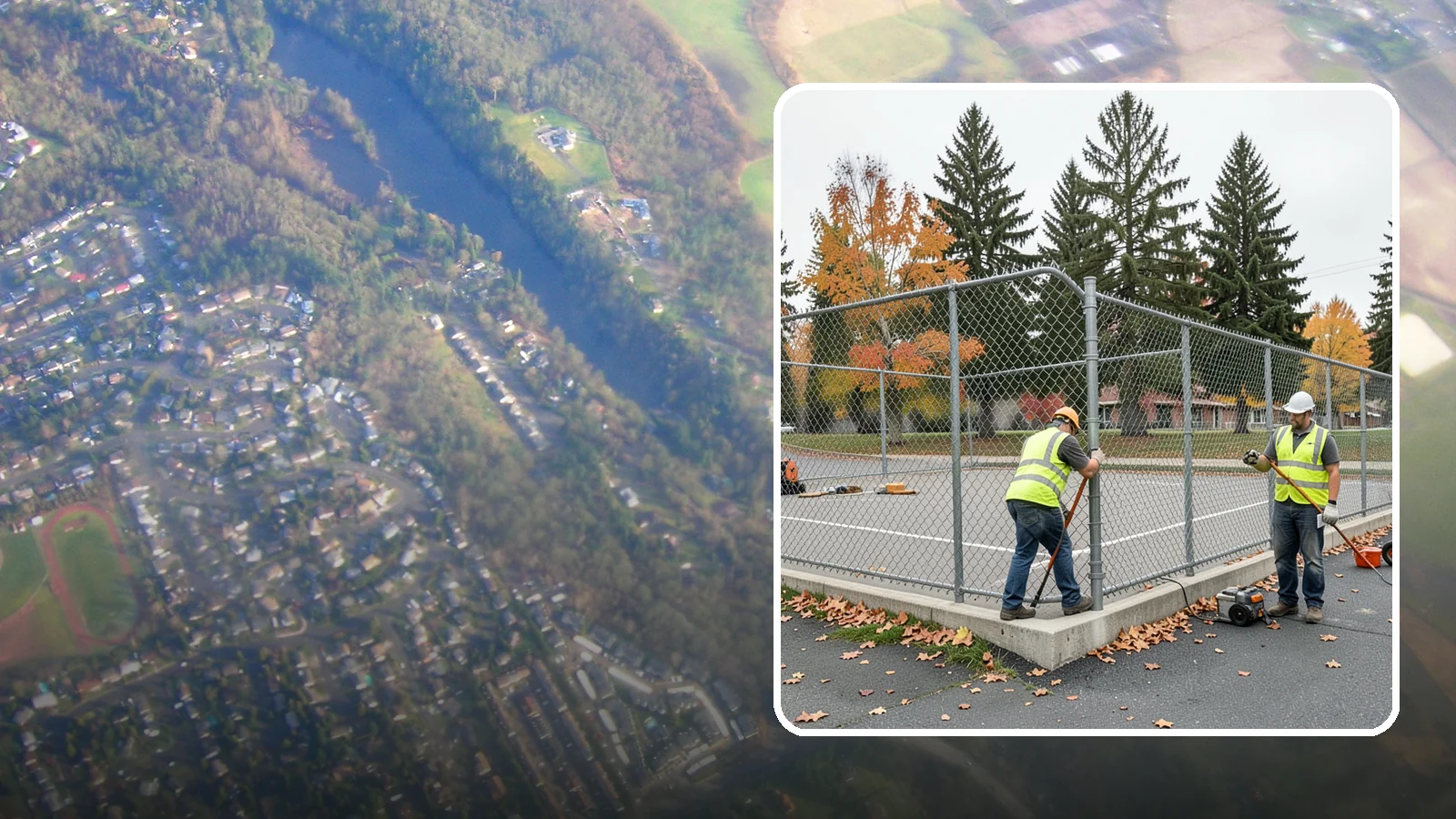 Court Fence Repair in Algona, King County, WA - Chain-link and windscreen repair that restores enclosure and safety on public sport court perimeters.