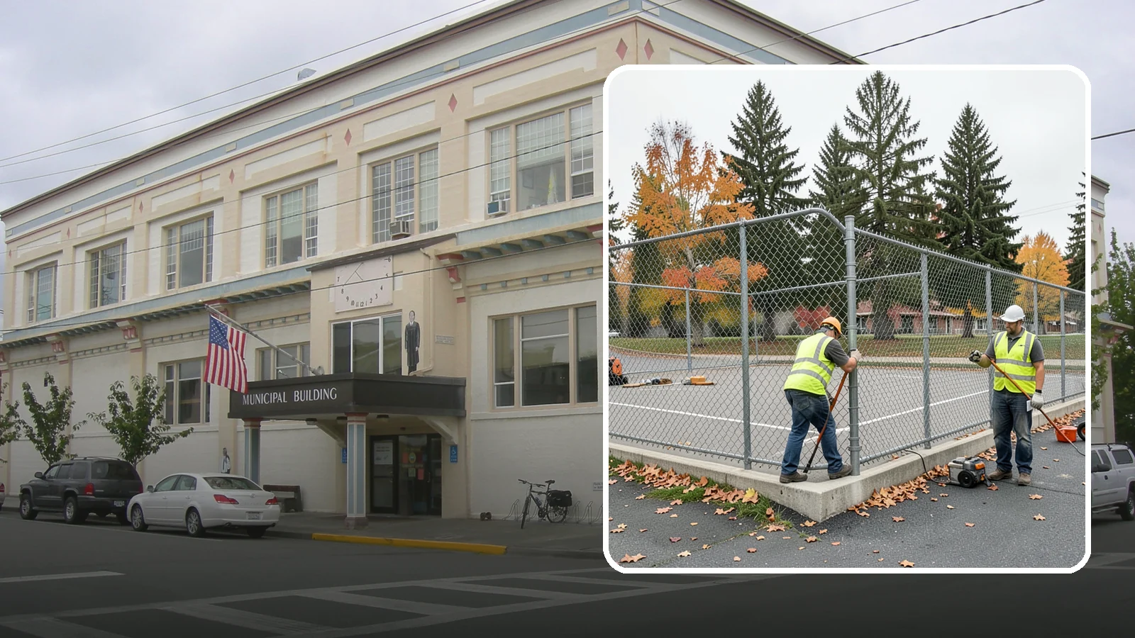 Court Fence Repair in Anacortes, Skagit County, WA - Chain-link and windscreen repair that restores enclosure and safety on public sport court perimeters.