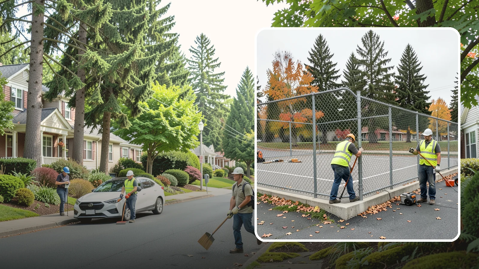 Court Fence Repair in Beaux Arts Village, King County, WA - Chain-link and windscreen repair that restores enclosure and safety on public sport court perimeters.