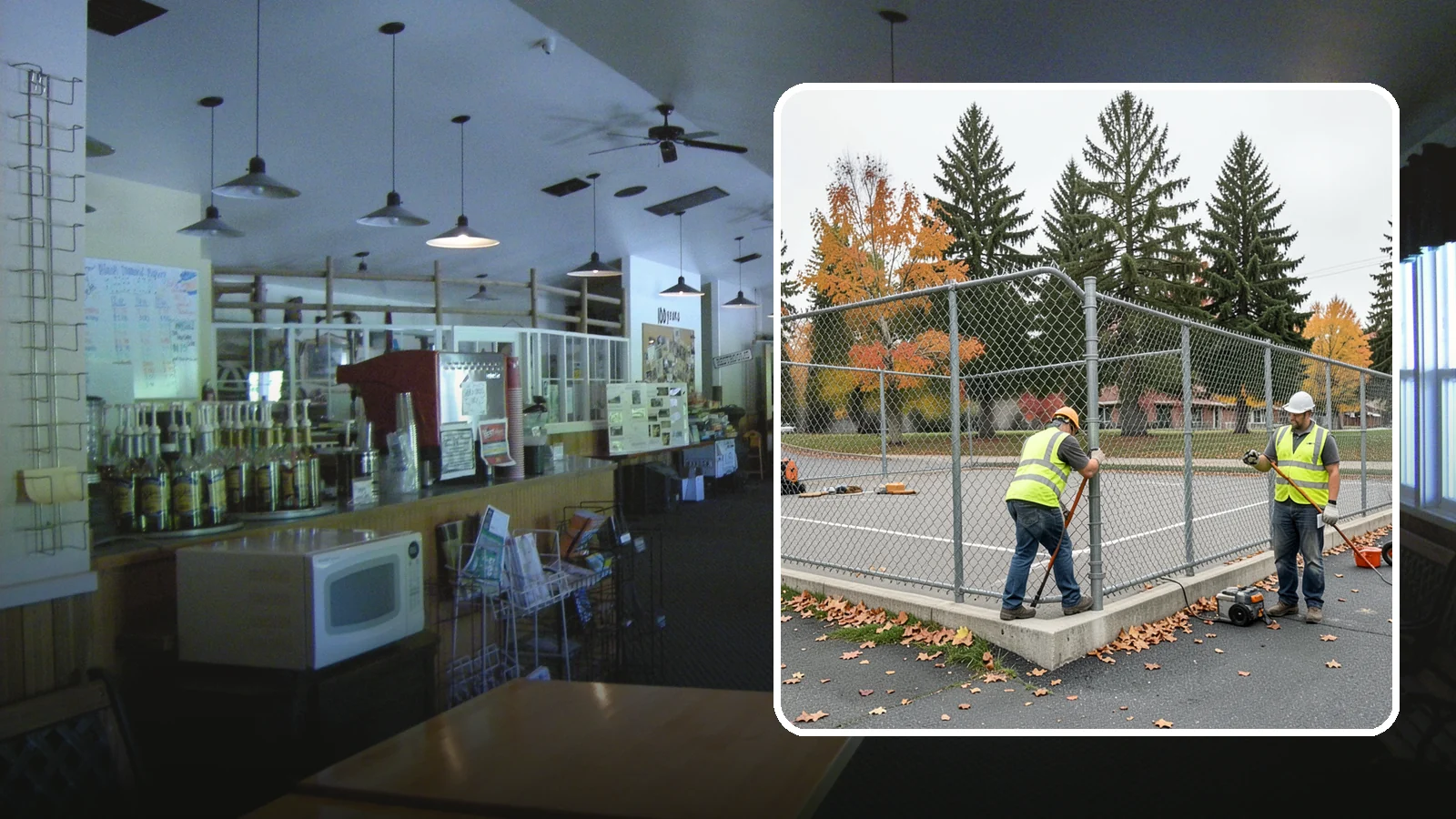 Court Fence Repair in Black Diamond, King County, WA - Chain-link and windscreen repair that restores enclosure and safety on public sport court perimeters.