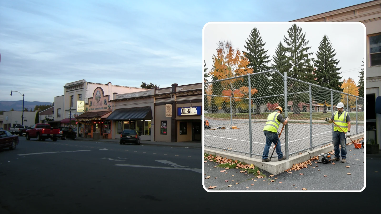 Court Fence Repair in Burlington, Skagit County, WA - Chain-link and windscreen repair that restores enclosure and safety on public sport court perimeters.