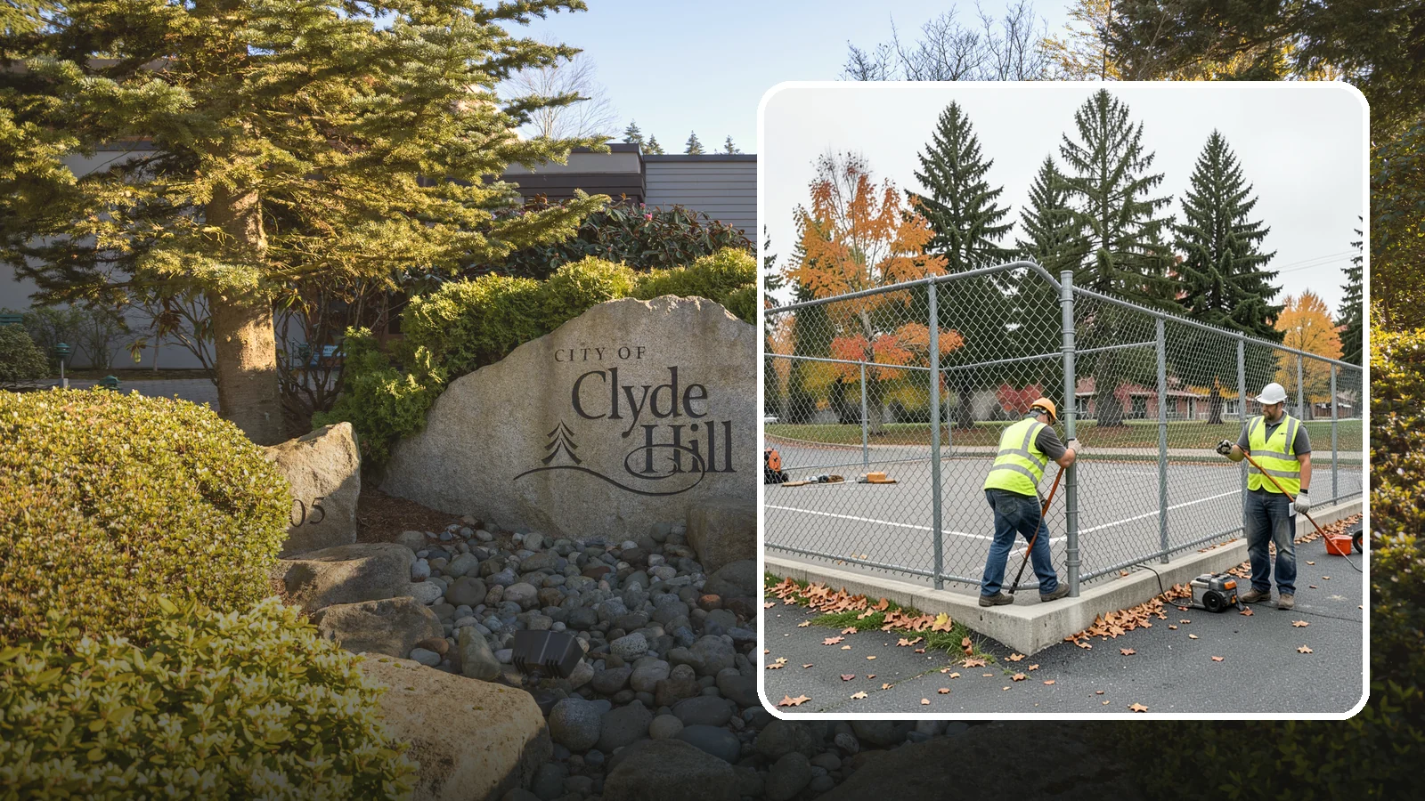 Court Fence Repair in Clyde Hill, King County, WA - Chain-link and windscreen repair that restores enclosure and safety on public sport court perimeters.