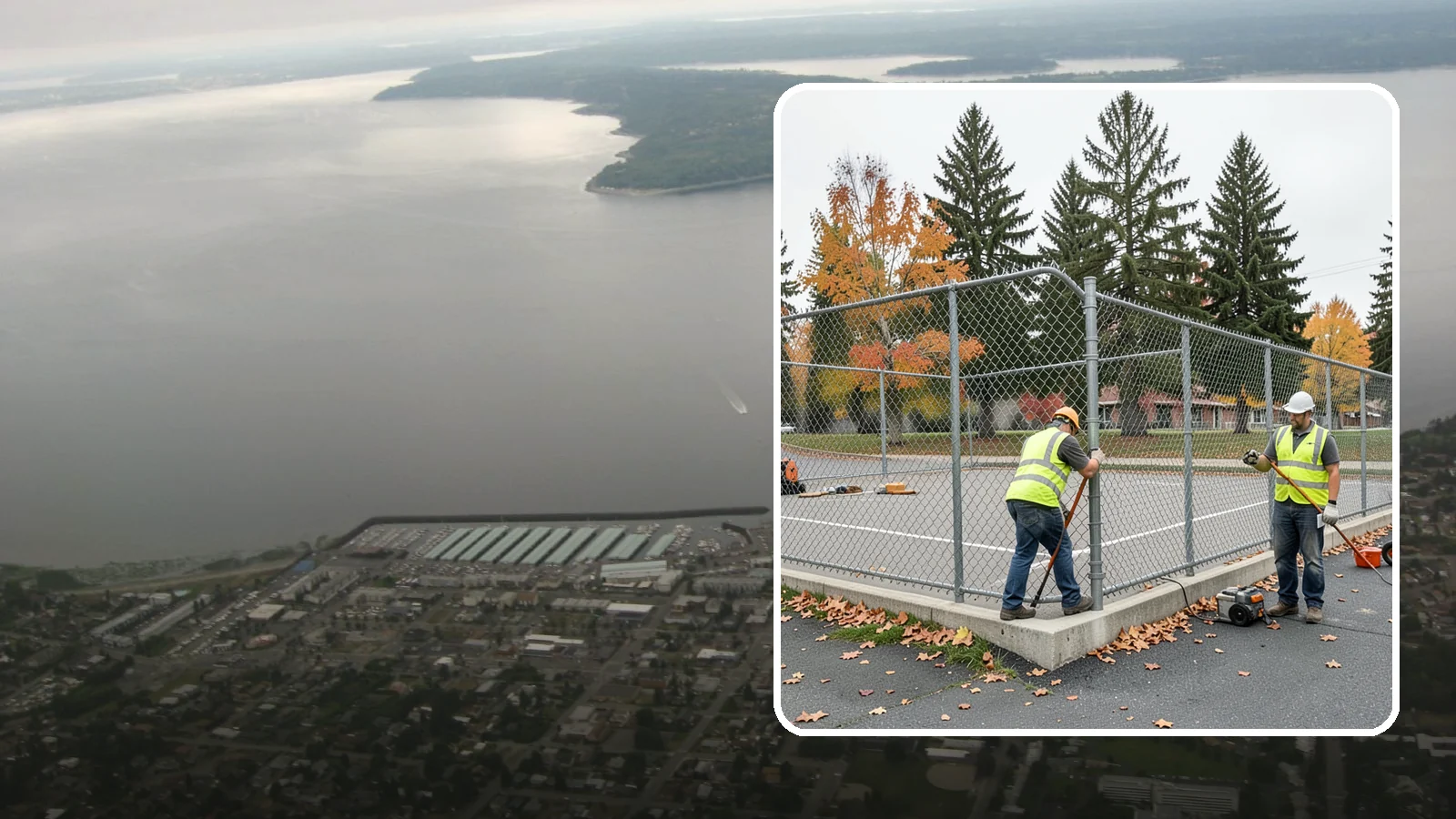 Court Fence Repair in Des Moines, King County, WA - Chain-link and windscreen repair that restores enclosure and safety on public sport court perimeters.