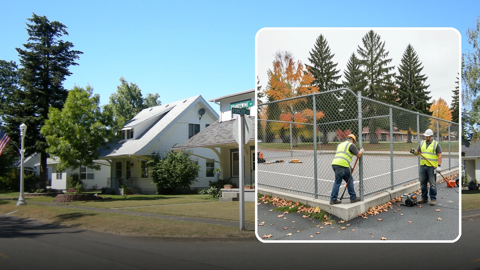 Court Fence Repair in DuPont, Pierce County, WA - Chain-link and windscreen repair that restores enclosure and safety on public sport court perimeters.