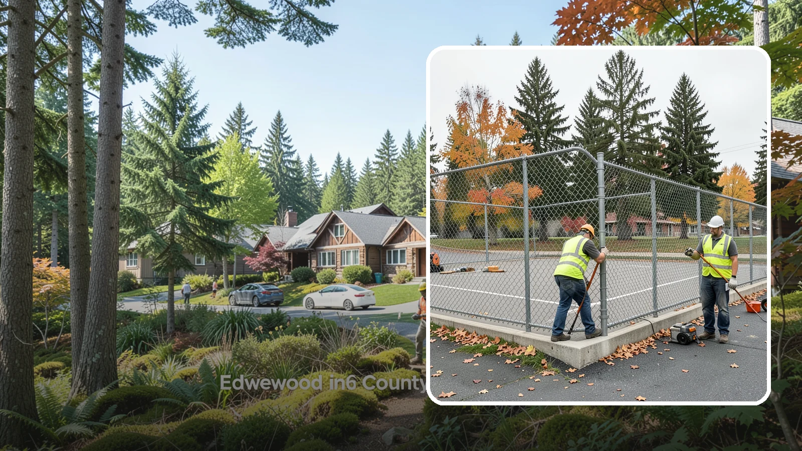 Court Fence Repair in Edgewood, Pierce County, WA - Chain-link and windscreen repair that restores enclosure and safety on public sport court perimeters.