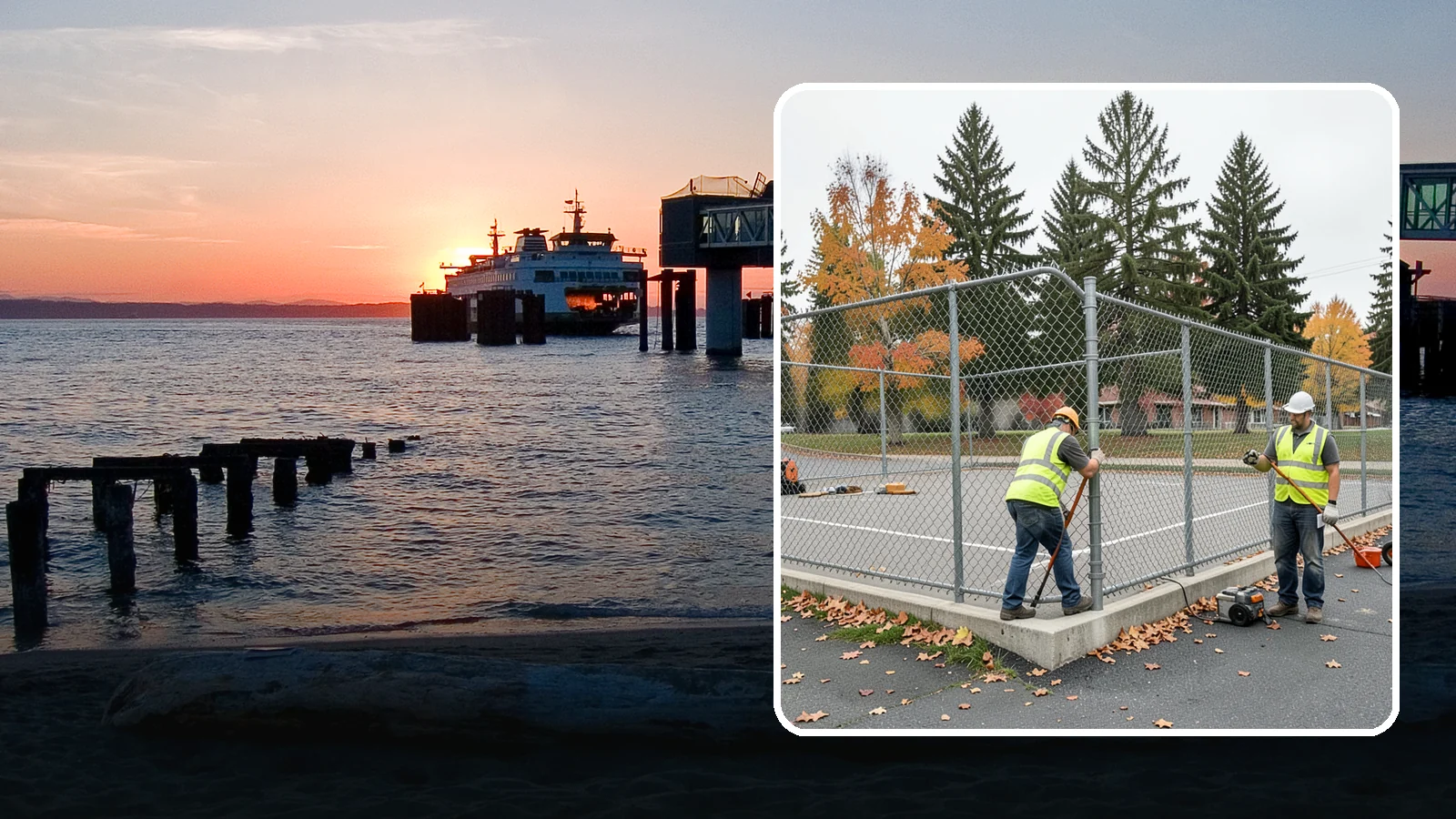 Court Fence Repair in Edmonds, Snohomish County, WA - Chain-link and windscreen repair that restores enclosure and safety on public sport court perimeters.