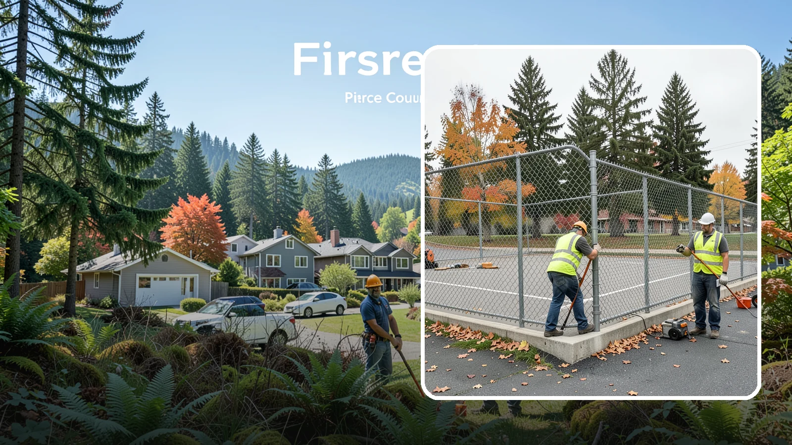 Court Fence Repair in Fircrest, Pierce County, WA - Chain-link and windscreen repair that restores enclosure and safety on public sport court perimeters.