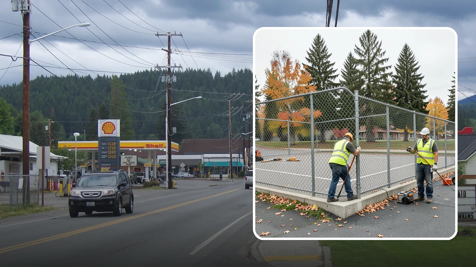 Court Fence Repair in Granite Falls, Snohomish County, WA - Chain-link and windscreen repair that restores enclosure and safety on public sport court perimeters.