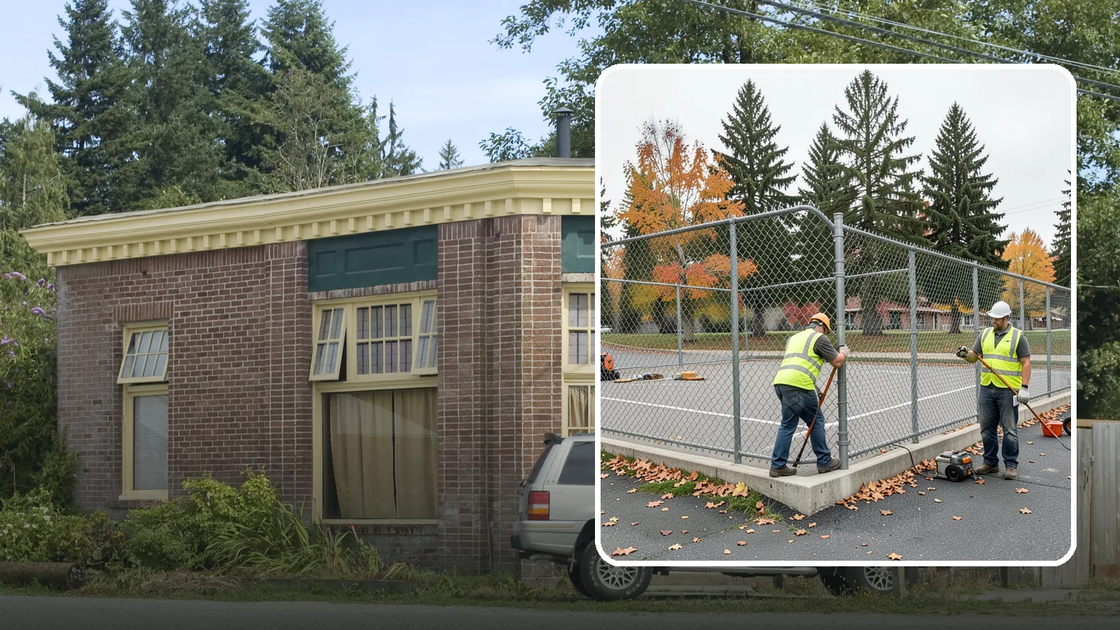 Court Fence Repair in Hamilton, Skagit County, WA - Chain-link and windscreen repair that restores enclosure and safety on public sport court perimeters.