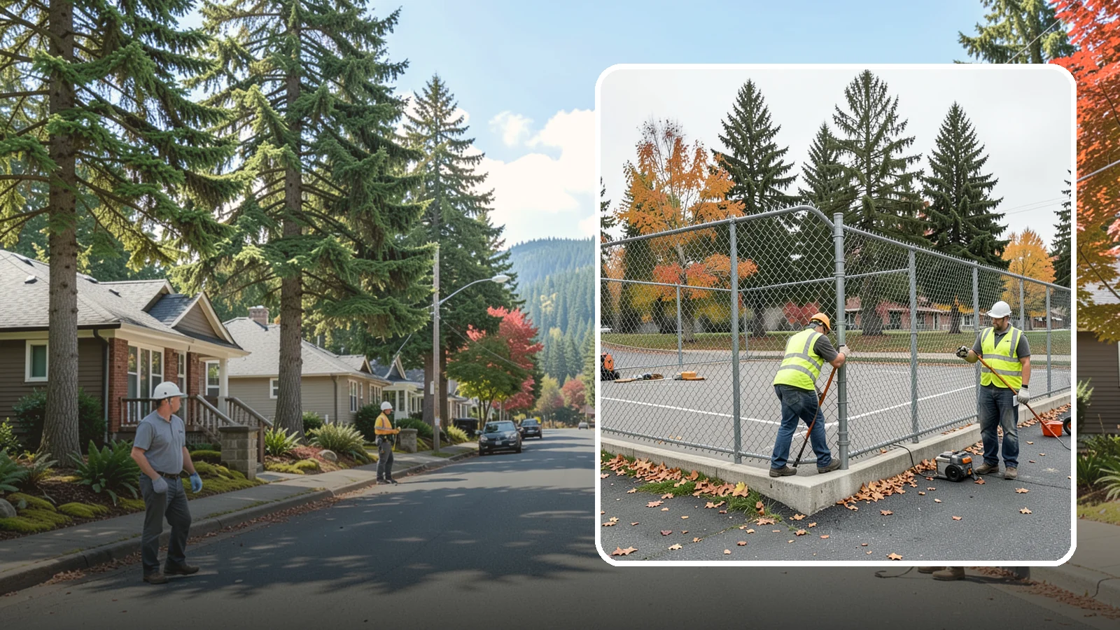 Court Fence Repair in Hunts Point, King County, WA - Chain-link and windscreen repair that restores enclosure and safety on public sport court perimeters.