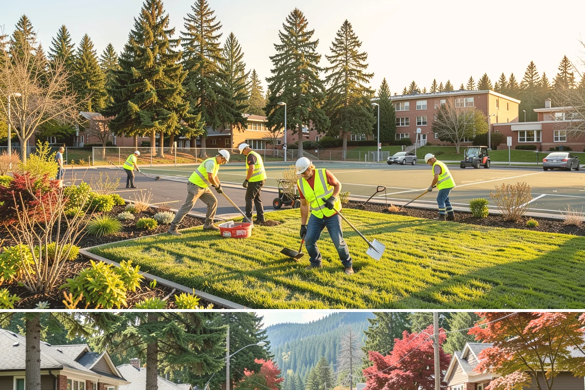 Court Fence Repair in Hunts Point, King County, WA - Fence repairs proceed in any season, with dry weather easing post-setting and concrete cure.