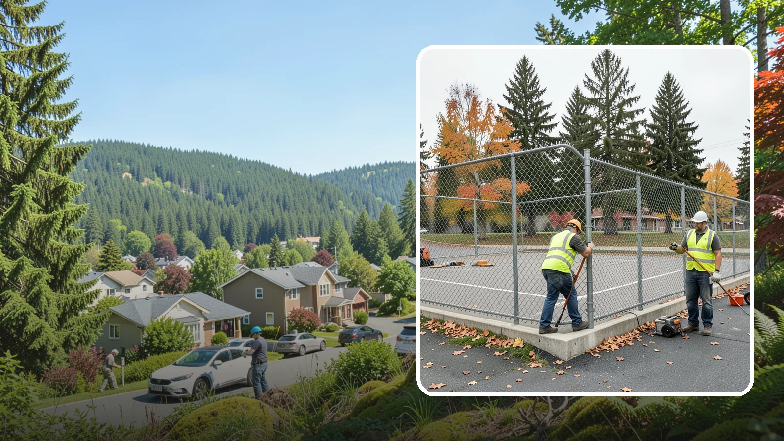 Court Fence Repair in Index, Snohomish County, WA - Chain-link and windscreen repair that restores enclosure and safety on public sport court perimeters.