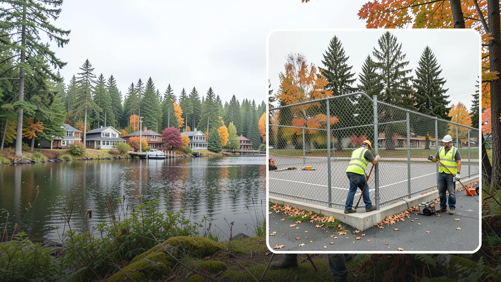 Court Fence Repair in La Conner, Skagit County, WA - Chain-link and windscreen repair that restores enclosure and safety on public sport court perimeters.