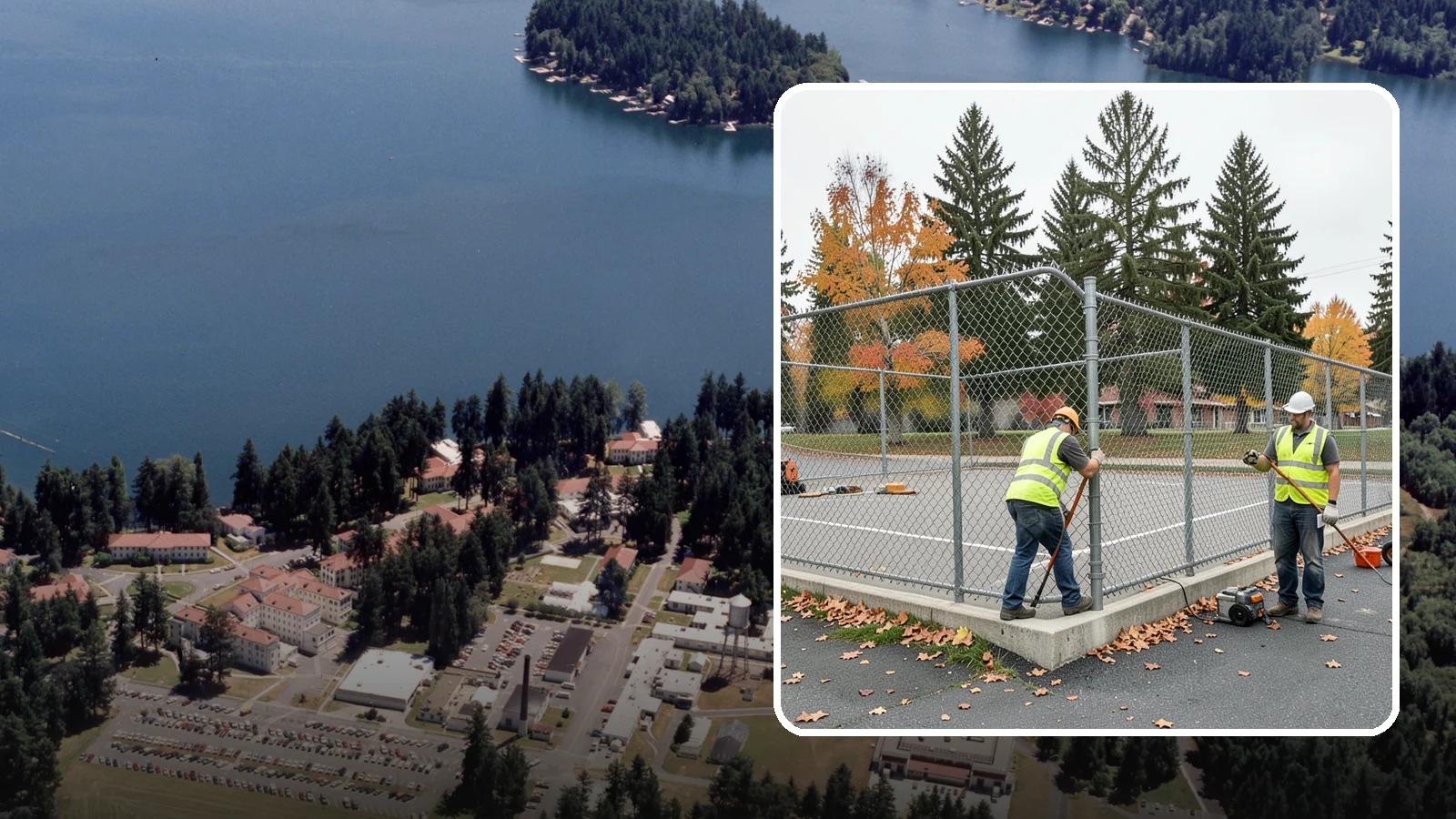 Court Fence Repair in Lakewood, Pierce County, WA - Chain-link and windscreen repair that restores enclosure and safety on public sport court perimeters.