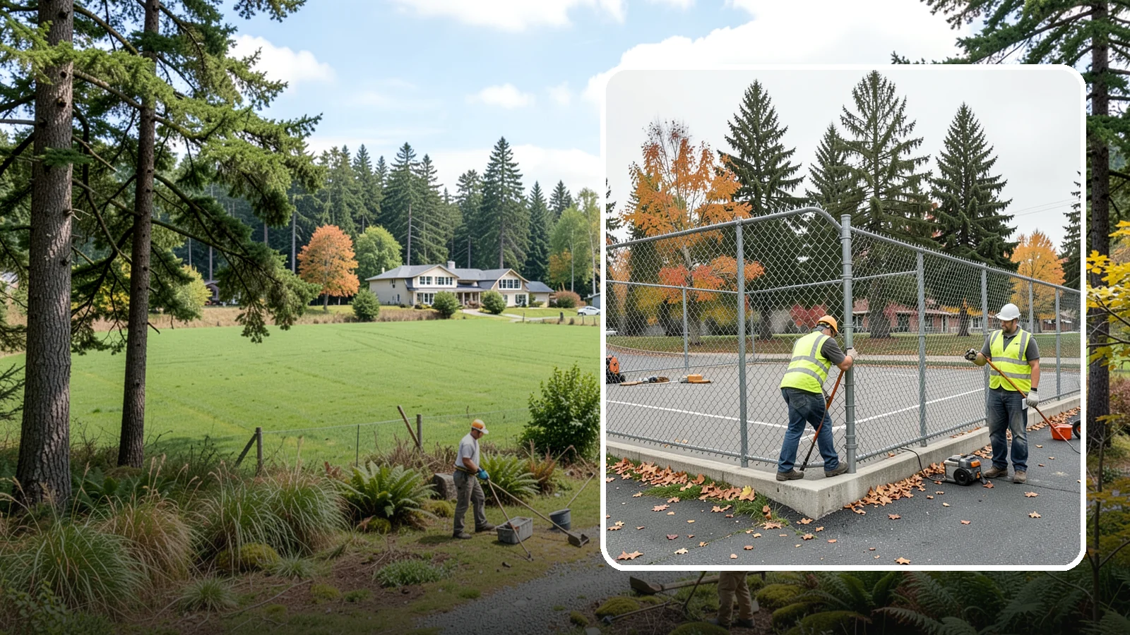 Court Fence Repair in Lyman, Skagit County, WA - Chain-link and windscreen repair that restores enclosure and safety on public sport court perimeters.