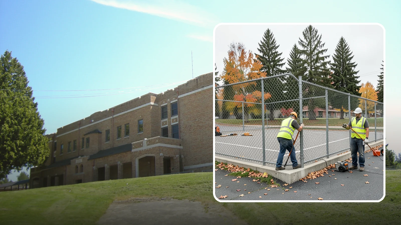 Court Fence Repair in Maple Valley, King County, WA - Chain-link and windscreen repair that restores enclosure and safety on public sport court perimeters.