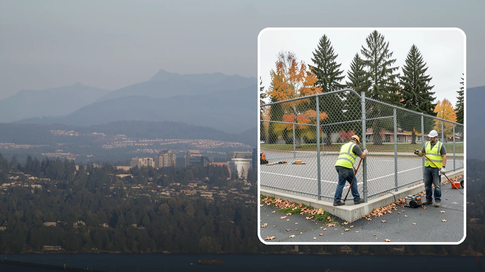 Court Fence Repair in Medina, King County, WA - Chain-link and windscreen repair that restores enclosure and safety on public sport court perimeters.