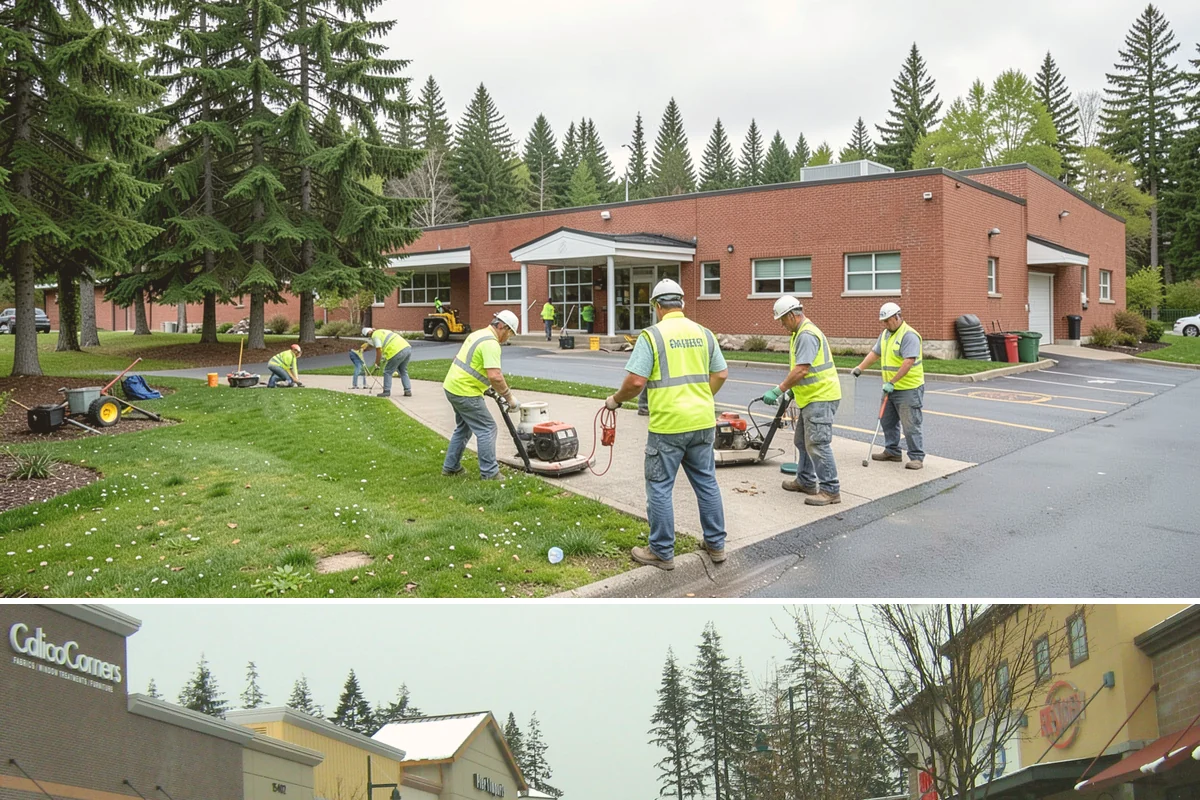 Court Fence Repair in Mill Creek, Snohomish County, WA - Fence repairs proceed in any season, with dry weather easing post-setting and concrete cure.