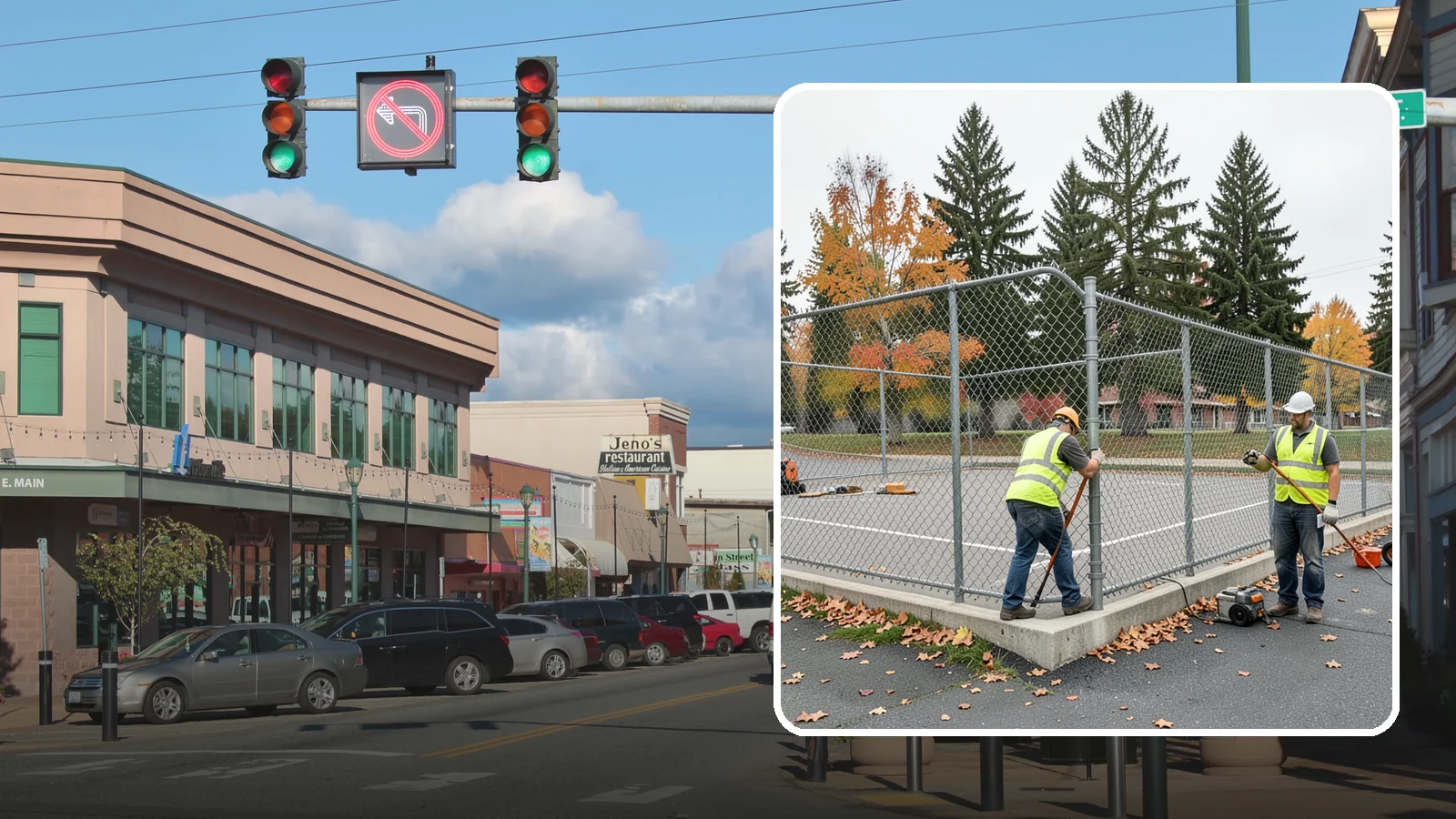 Court Fence Repair in Monroe, Snohomish County, WA - Chain-link and windscreen repair that restores enclosure and safety on public sport court perimeters.