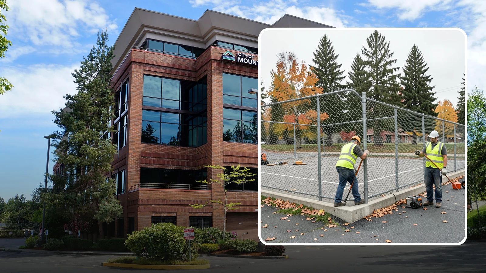 Court Fence Repair in Mountlake Terrace, Snohomish County, WA - Chain-link and windscreen repair that restores enclosure and safety on public sport court perimeters.