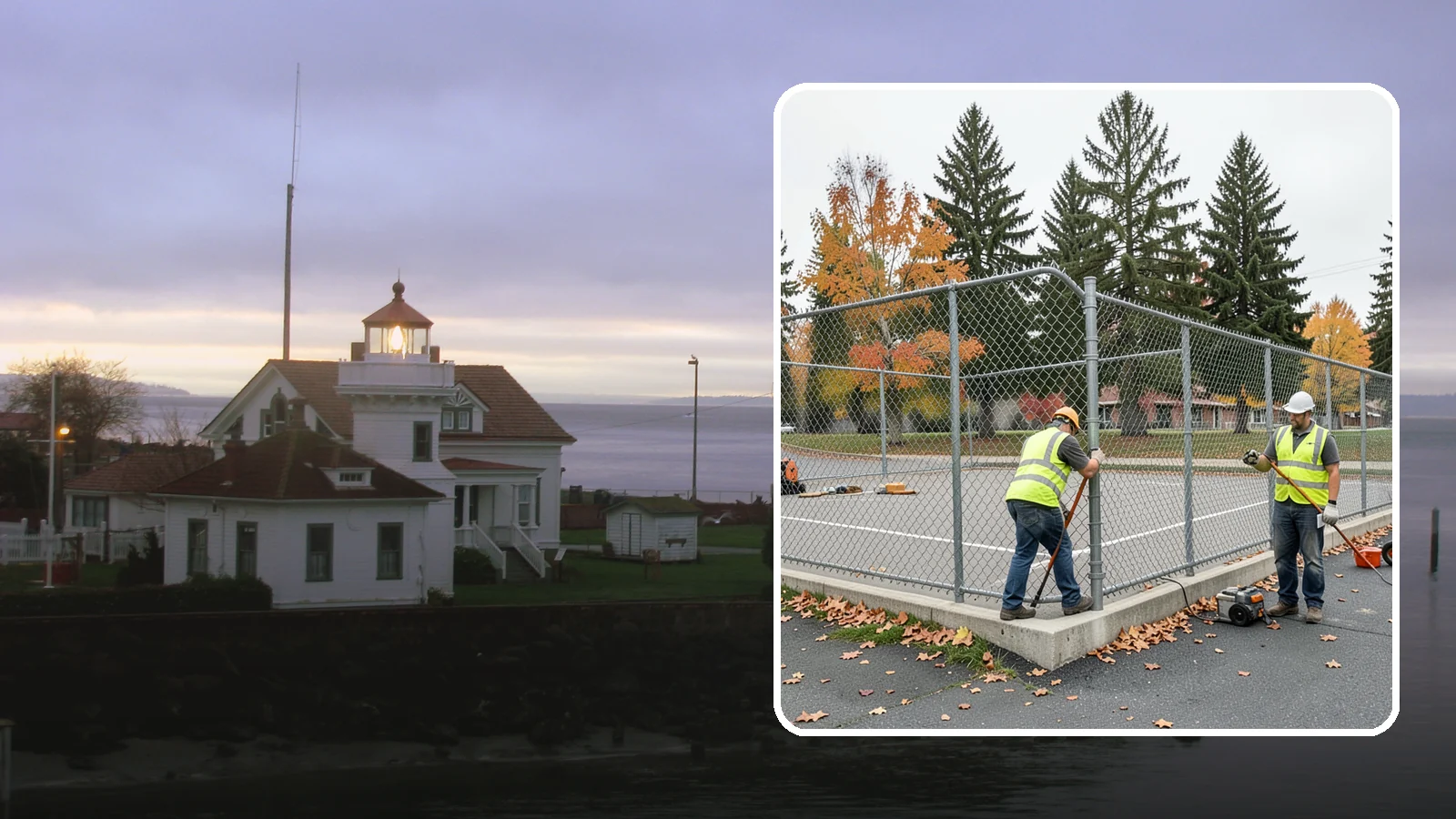 Court Fence Repair in Mukilteo, Snohomish County, WA - Chain-link and windscreen repair that restores enclosure and safety on public sport court perimeters.
