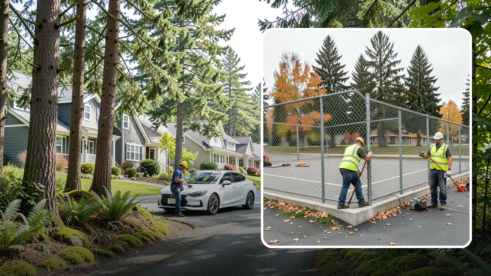 Court Fence Repair in Normandy Park, King County, WA - Chain-link and windscreen repair that restores enclosure and safety on public sport court perimeters.