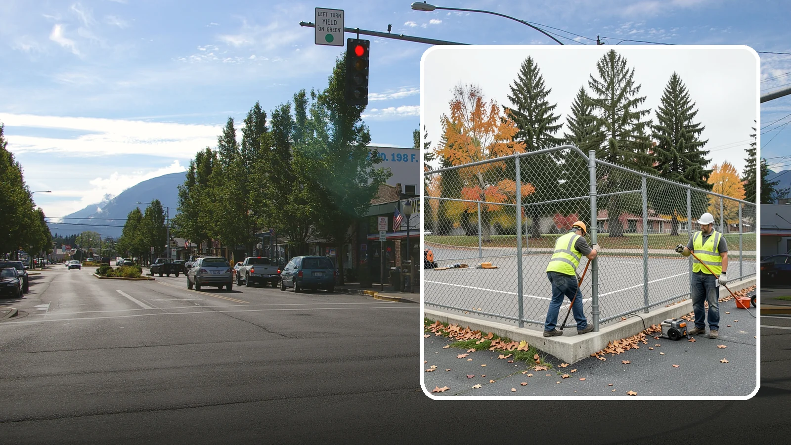 Court Fence Repair in North Bend, King County, WA - Chain-link and windscreen repair that restores enclosure and safety on public sport court perimeters.