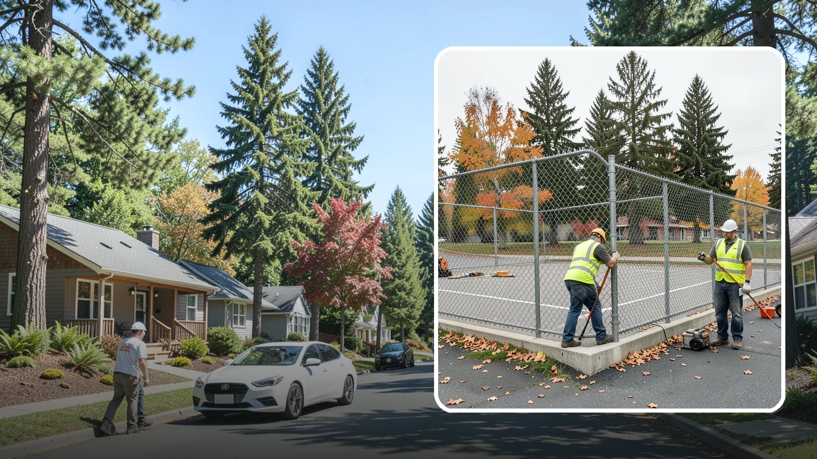 Court Fence Repair in Orting, Pierce County, WA - Chain-link and windscreen repair that restores enclosure and safety on public sport court perimeters.