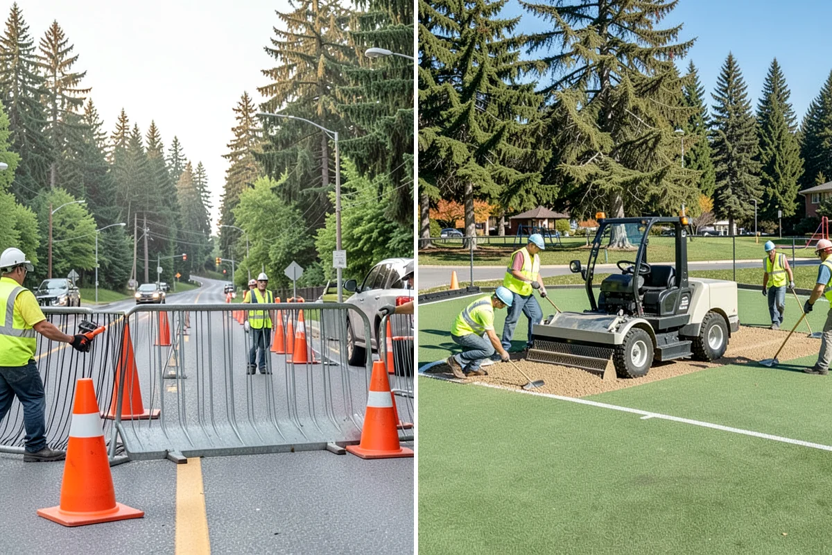 Court Fence Repair in Puyallup, Pierce County, WA - Inspect fabric, posts, gates, and windscreen